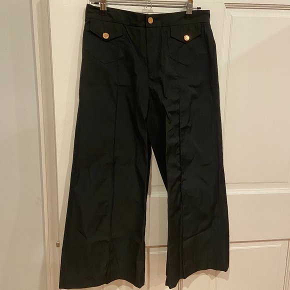 RED Valentino Wide-Legged Black Pant - Size 40 - Picture 1 of 4